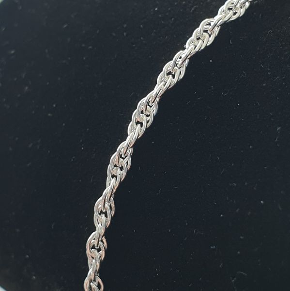 Ланцюг з родованого срібла Якір Подвійний 040 - 45 см